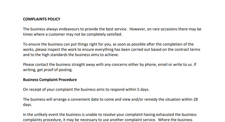 Complaints Policy - Which? Trusted Trader