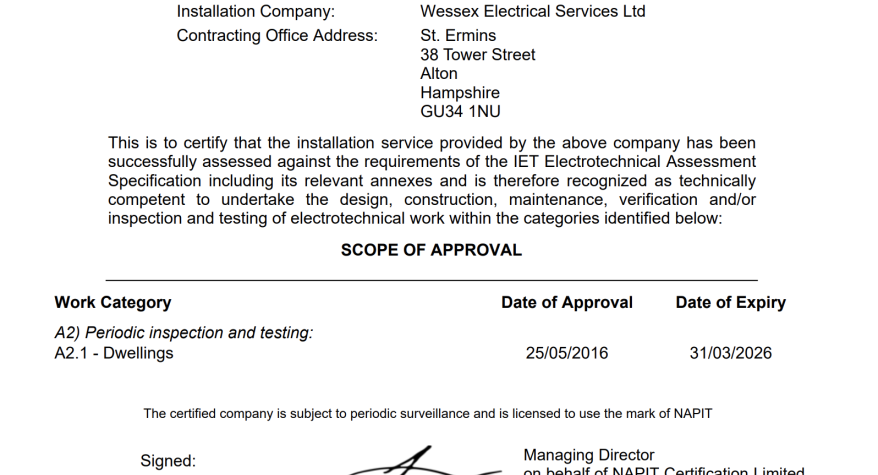 NAPIT Certificate