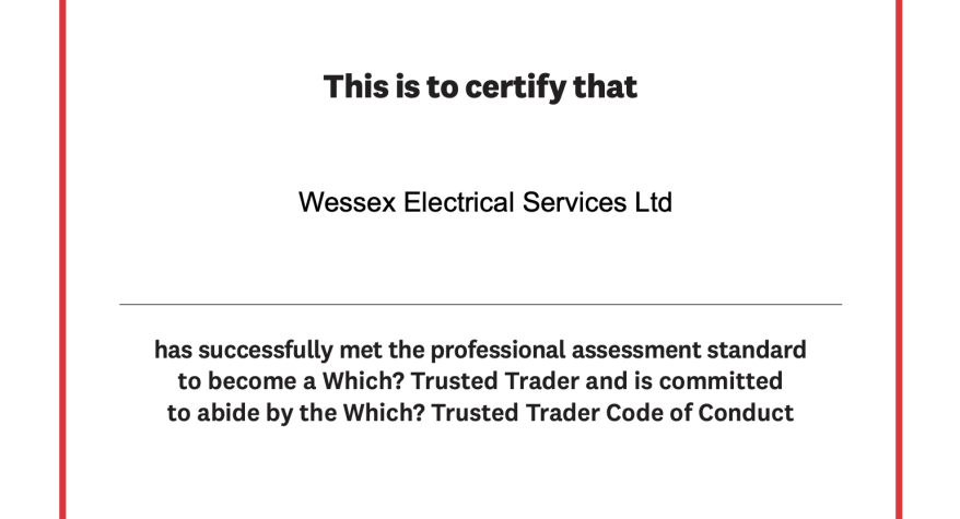 Which? Trusted Trader Certificate (2025)