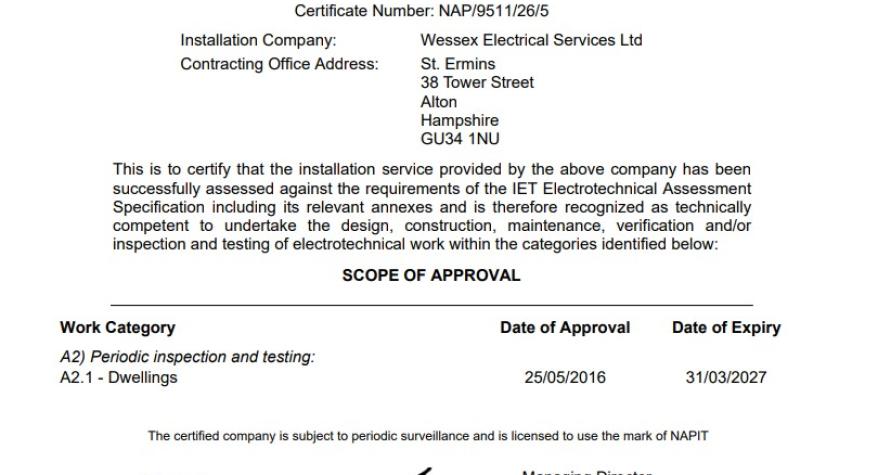 NAPIT Certificate