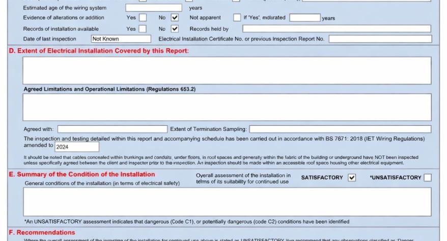  Electrical Installation Condition Reports (EICRs)