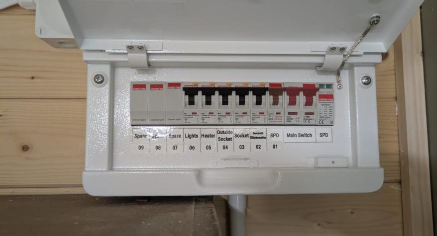 New Install at the Gordon Brown Centre, Rotherwick, Hook- Log Cabin Electrical Installation