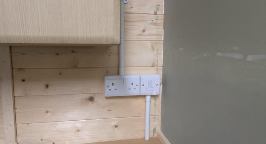 New Install at the Gordon Brown Centre, Rotherwick, Hook- Log Cabin Electrical Installation